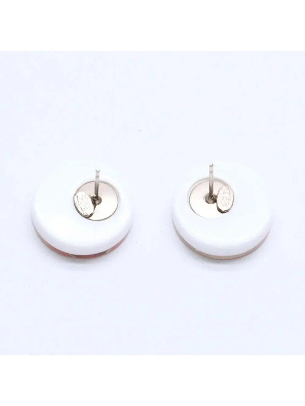 Chanel Earrings CC Logo Rhinestone 8 White Clear Gold